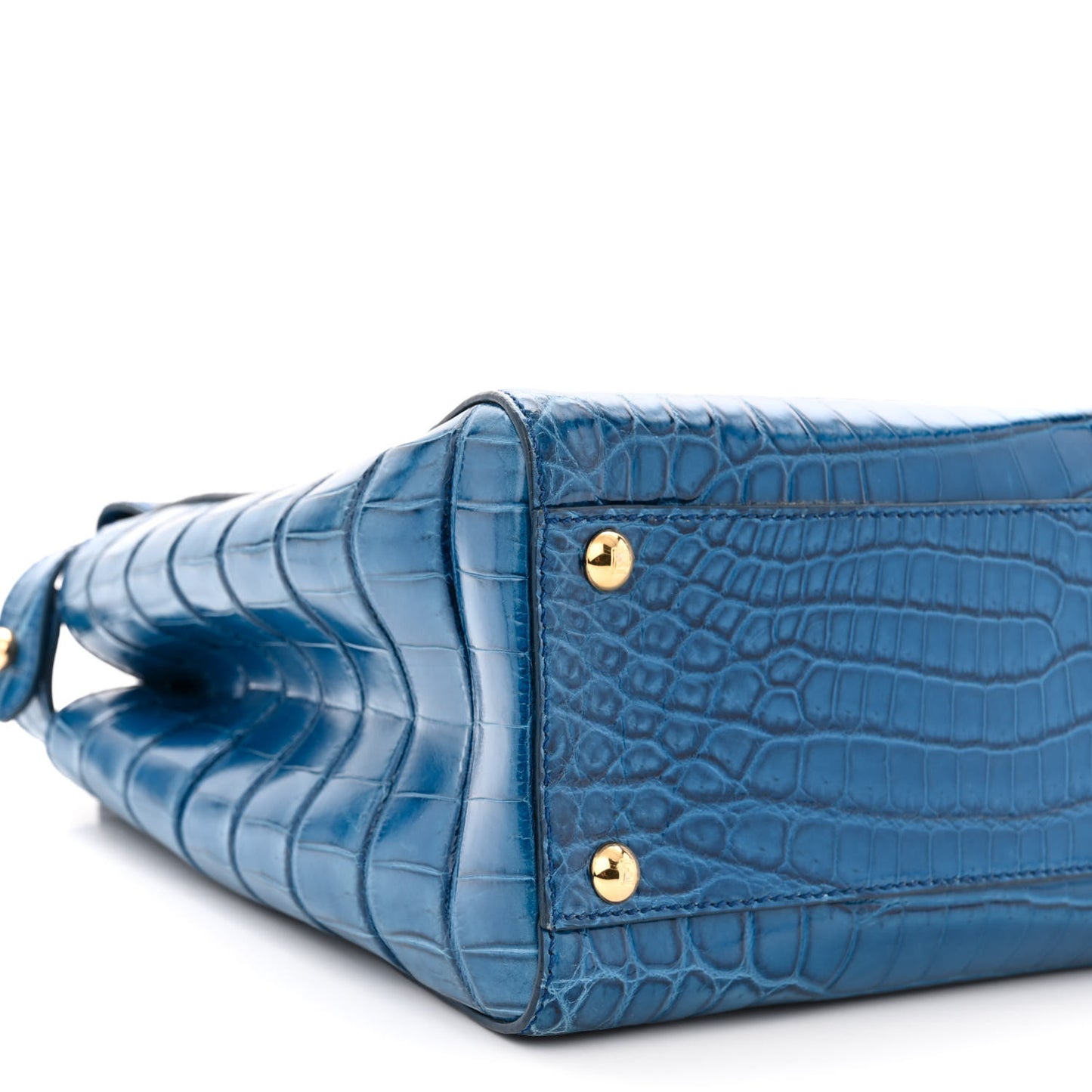 Shiny Crocodile Shiny Nappa Micro Peekaboo Iconic Satchel Blue
