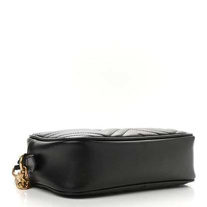 Gucci Calfskin Matelasse Small GG Marmont Chain Shoulder Bag Black 4 of 10
