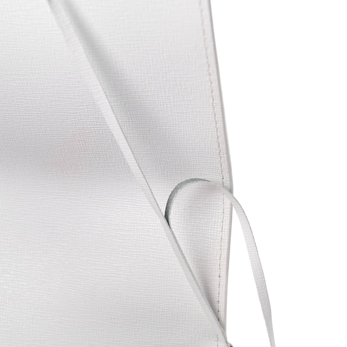 Saffiano Striped Mini Diag Binder Clip Bag White Black