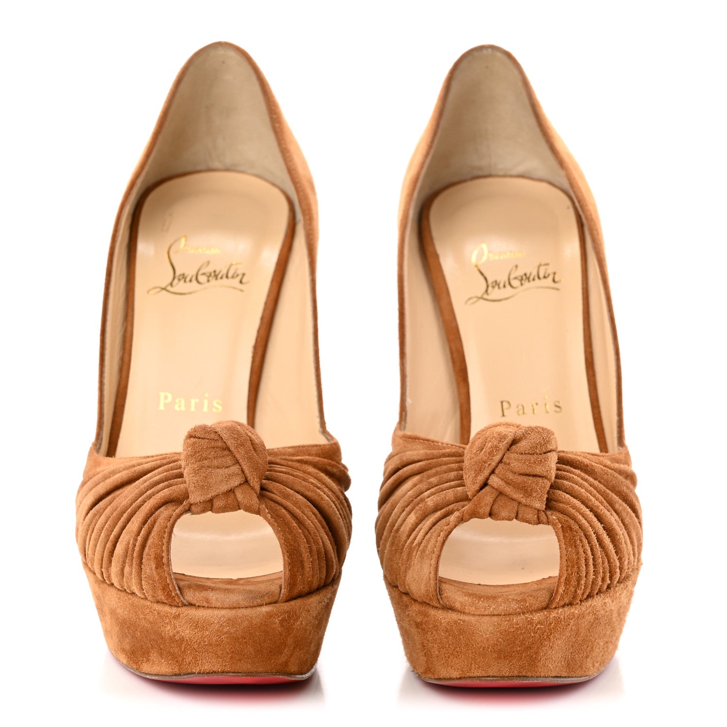 Christian Louboutin Suede Greissimo 140 Pumps 37.5 Camel 2 of 16