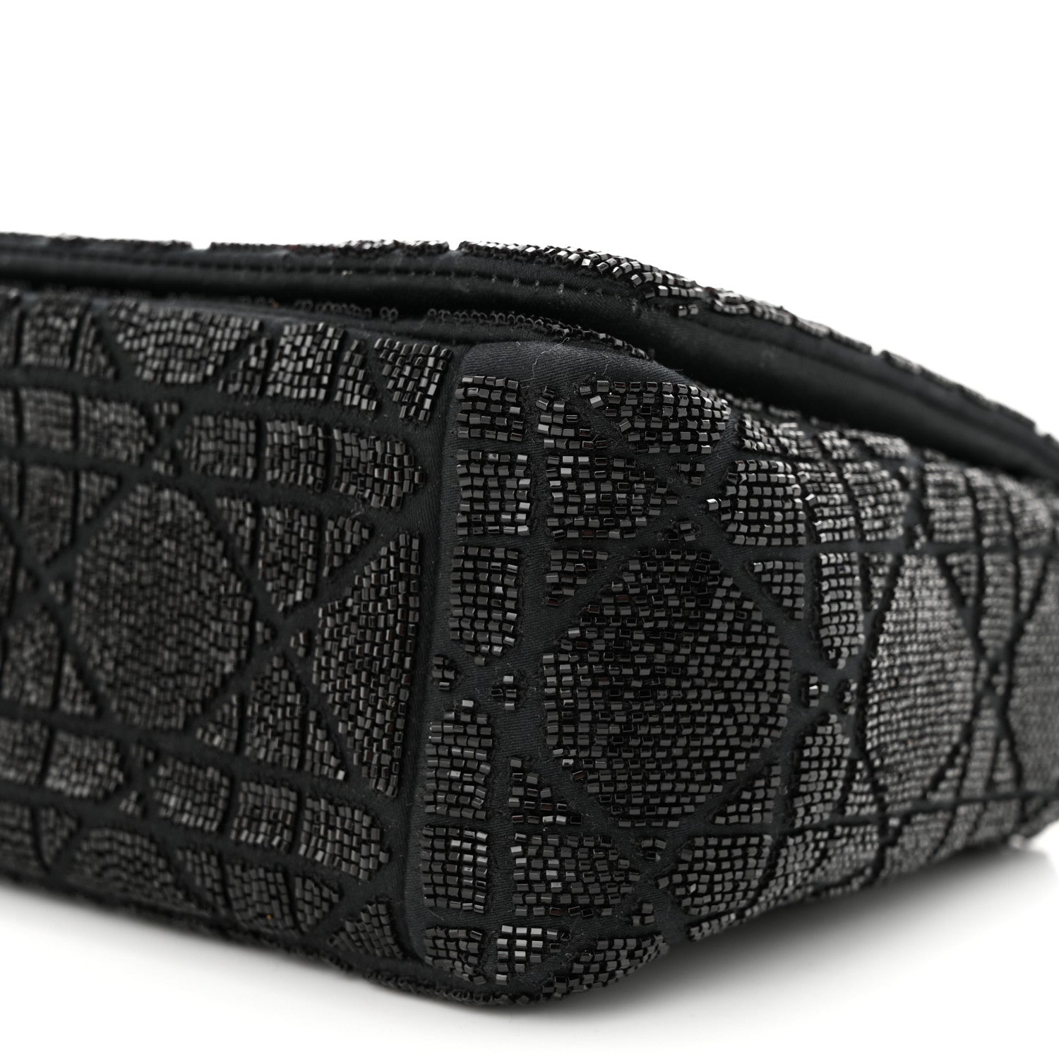 Christian Dior Calfskin Beaded Small Caro Bag Black 10 of 10