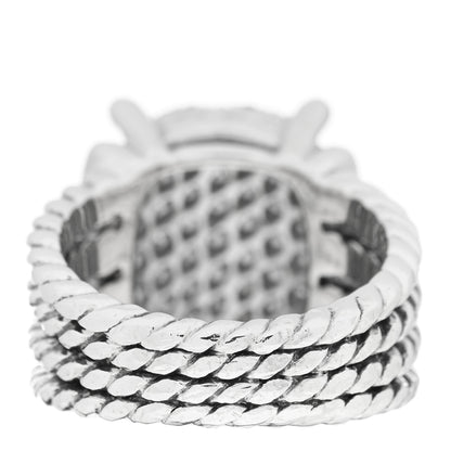 David Yurman Sterling Silver Diamond 16mm Wheaton Ring 51 5.75 3 of 4