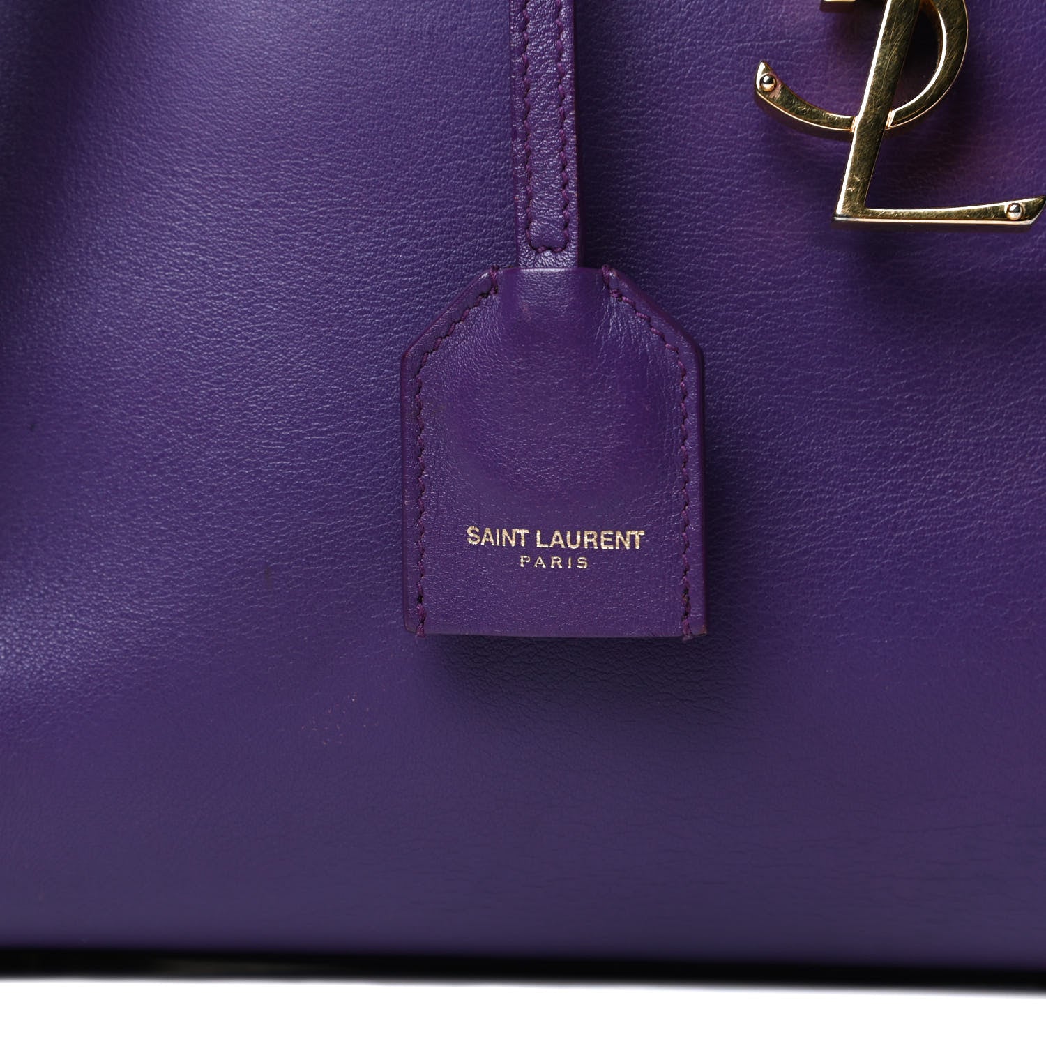 Saint Laurent Calfskin Monogram Baby Cabas Purple 10 of 16