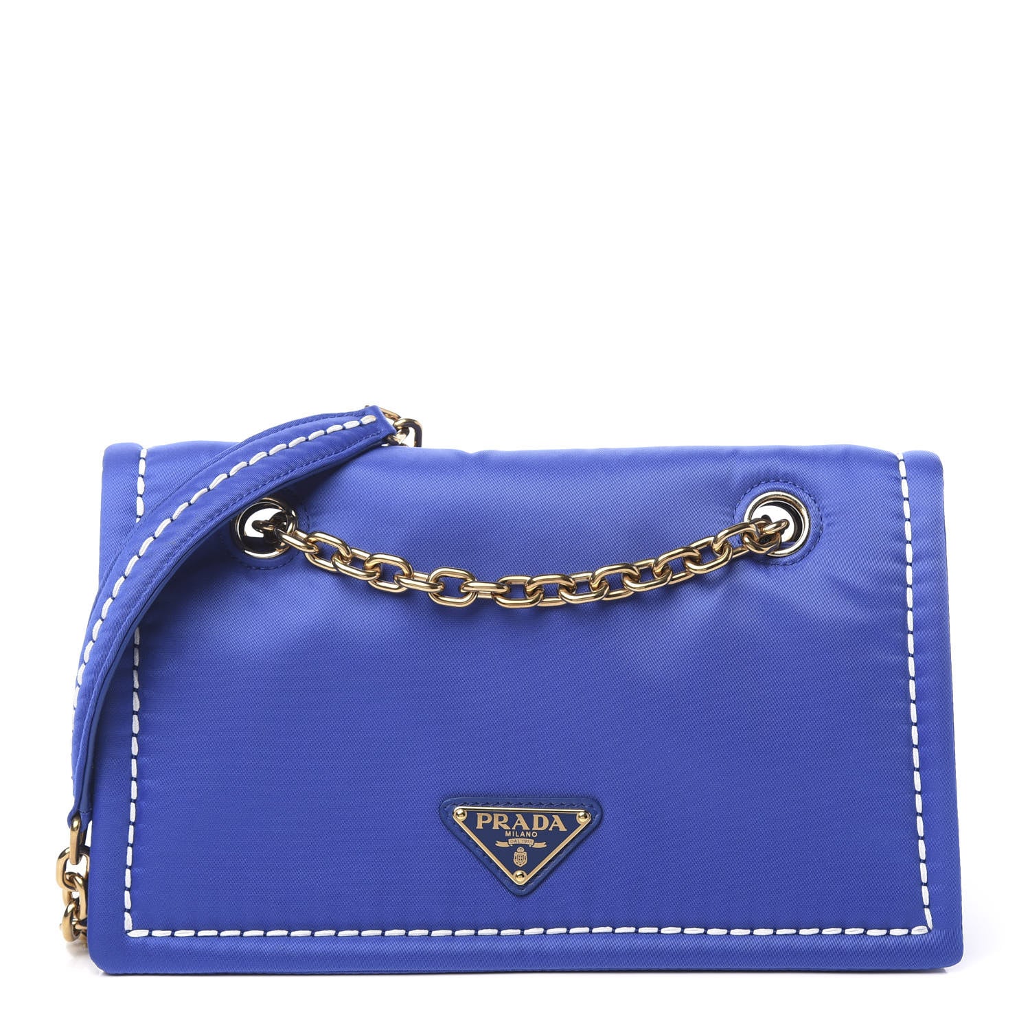 Prada Nylon Tessuto Chain Shoulder Bag Indaco 1 of 10