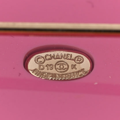 Chanel Resin Glitter Brooch Gold Pink Black Green 3 of 4
