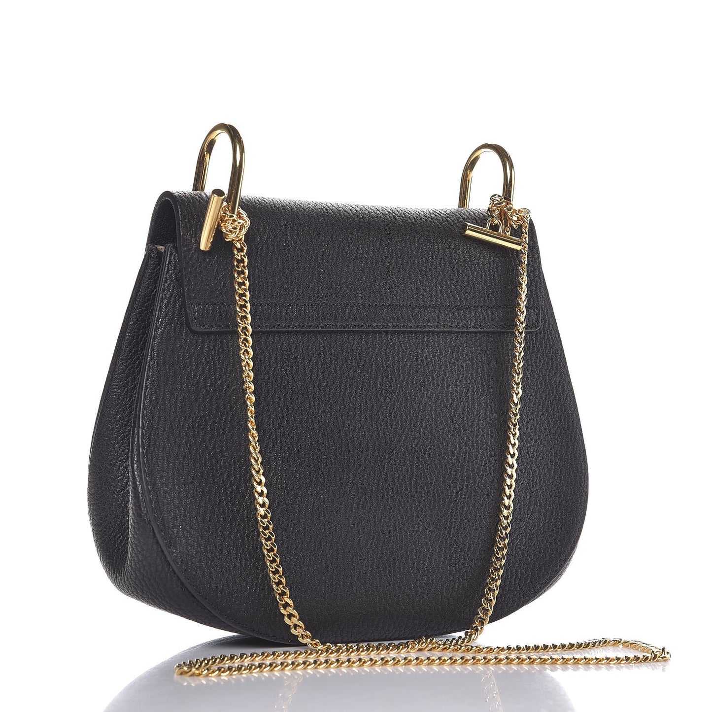 Grained Lambskin Drew Shoulder Bag Black