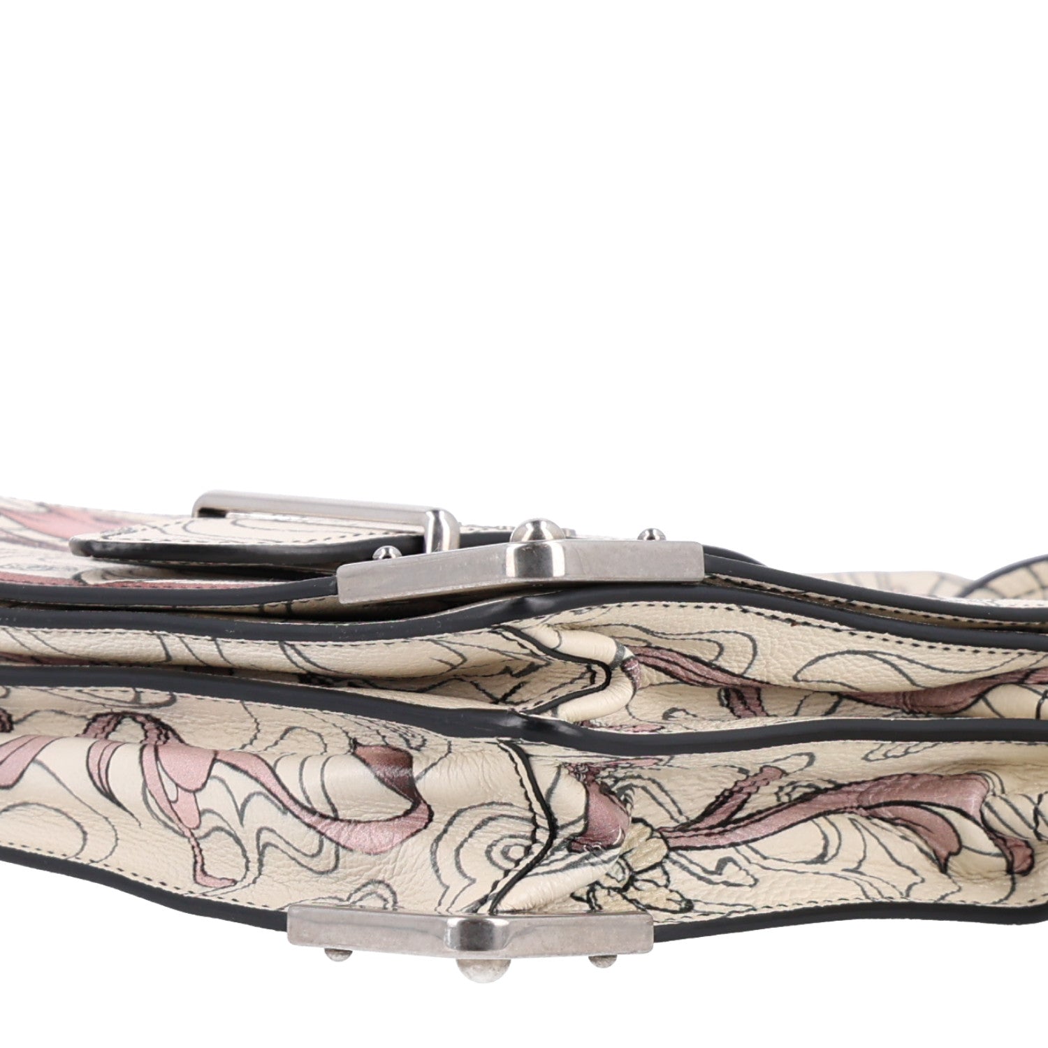 Prada X JAMES JEAN Glace Calfskin Rabbit Print Cahier Bag Opaline 8 of 8
