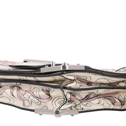 Prada X JAMES JEAN Glace Calfskin Rabbit Print Cahier Bag Opaline 8 of 8