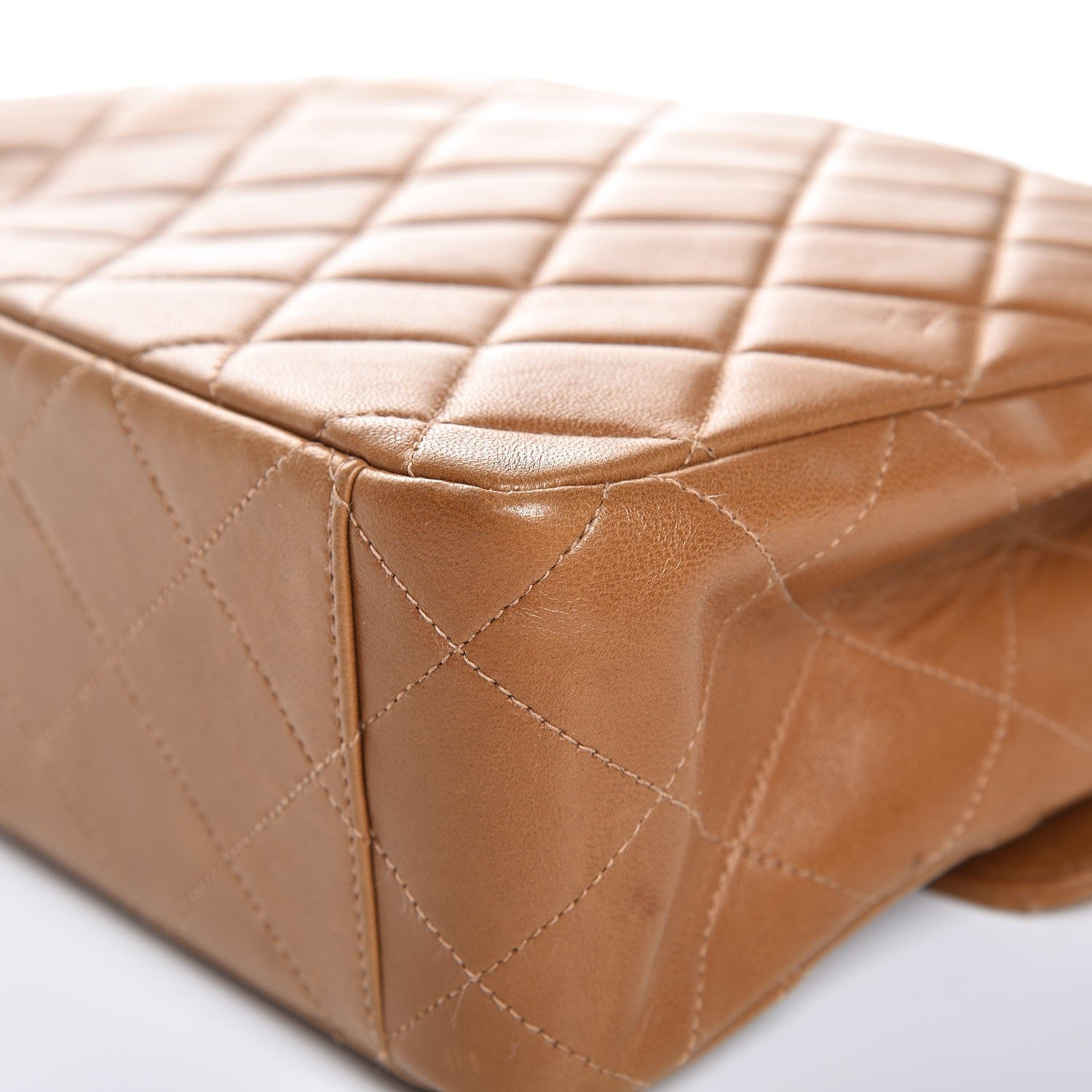 Chanel Lambskin Tortoise Chain Square Flap Camel 13 of 22