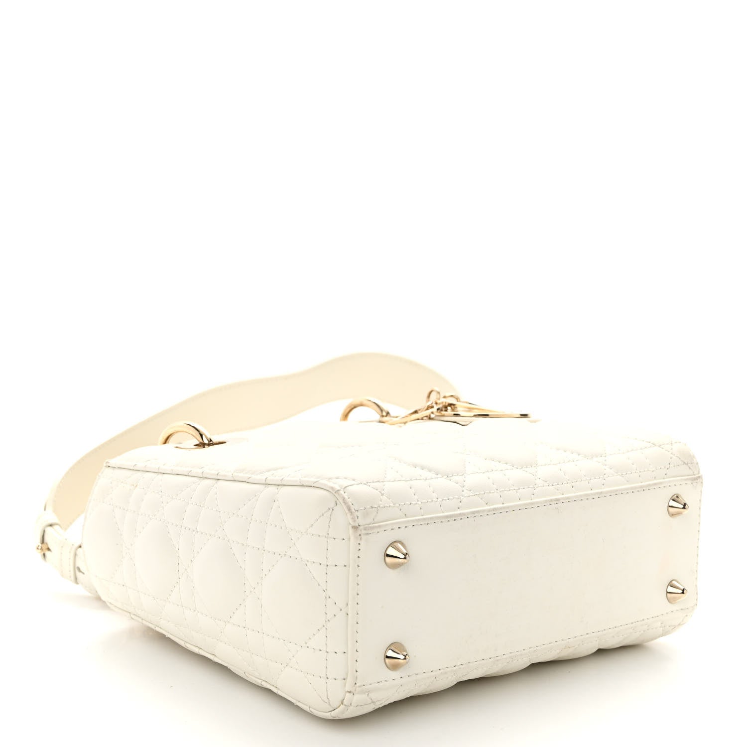 Christian Dior Lambskin Cannage Small My ABCDior Lady Dior White 4 of 11