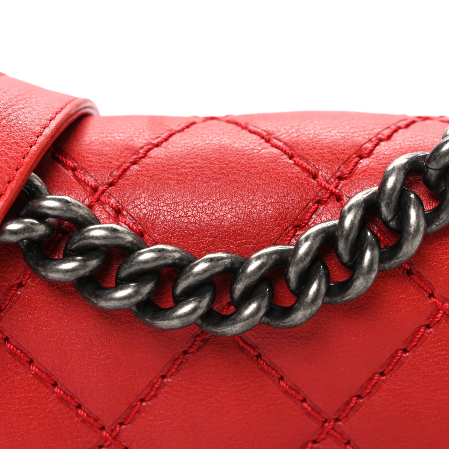 Chanel Calfskin Double Stitch Small Boy Flap Red 8 of 10