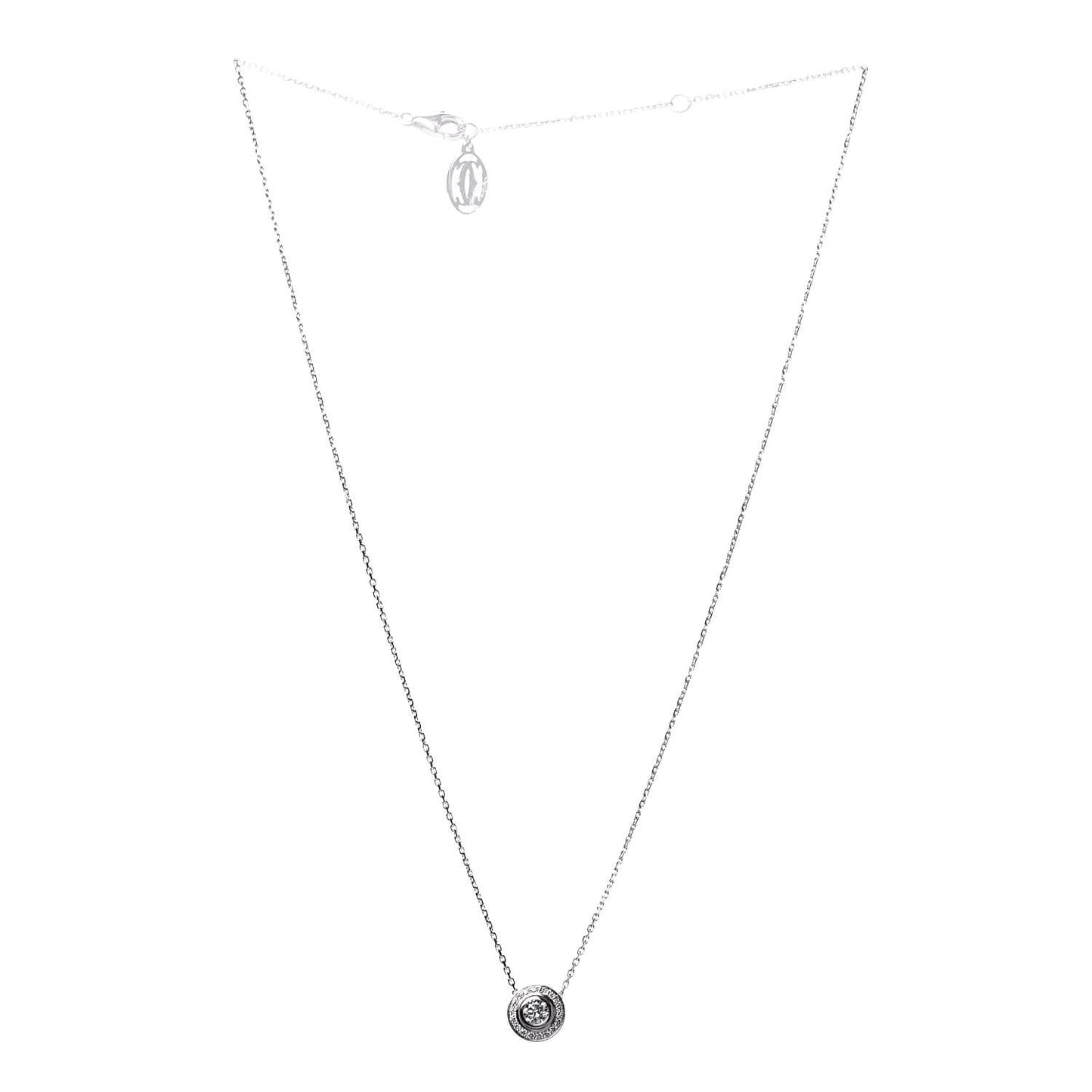 18K White Gold Diamond D'Amour Pave Pendant Necklace