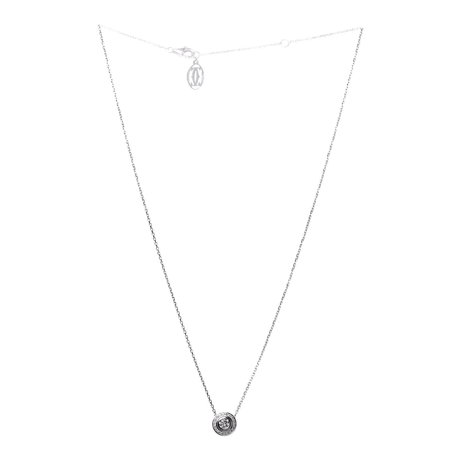 Cartier 18K White Gold Diamond D'Amour Pave Pendant Necklace 3 of 9