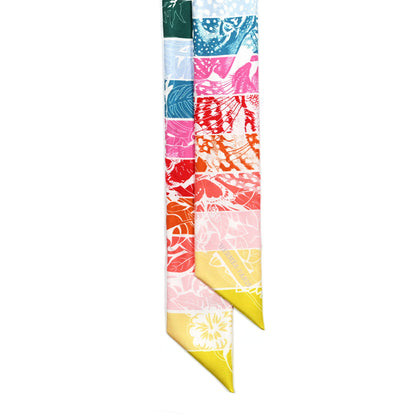 Hermes Silk Jungle Love Rainbow Twilly Vert Rose Jaune Fluo 2 of 4