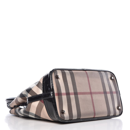Burberry Patent Supernova Check Tote Black 4 of 30