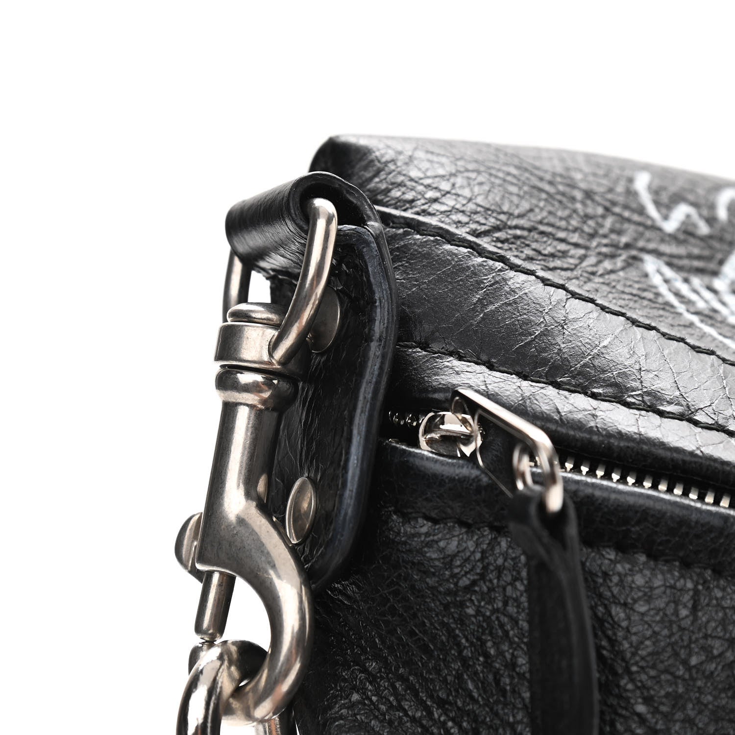 Balenciaga Agneau Arena Graffiti All Over XS Souvenir Belt Bag Black White 11 of 12