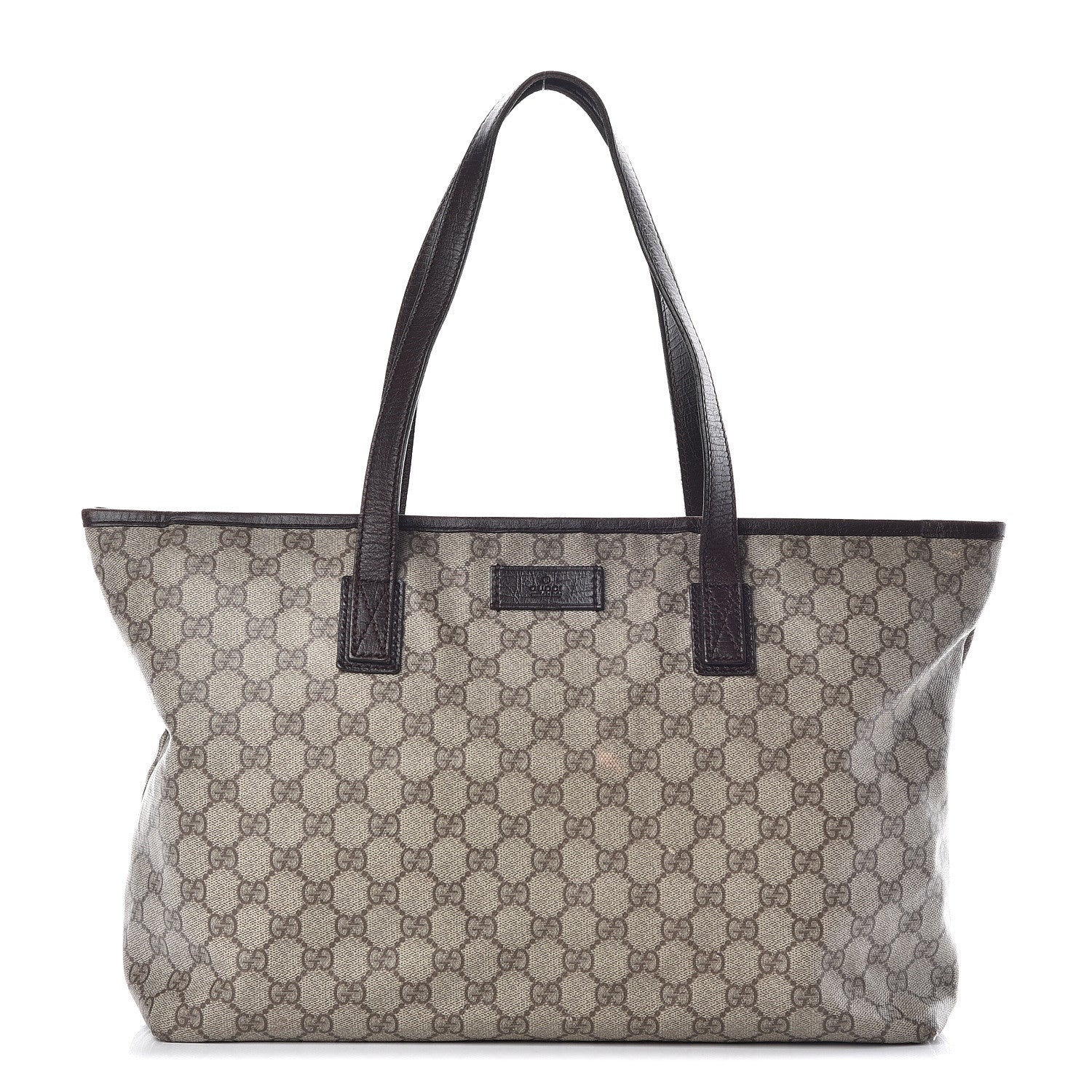 Gucci GG Supreme Monogram Medium Zippered Shopping Tote Dark Brown 1 of 20