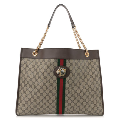 Gucci GG Supreme Monogram Large Rajah Chain Tote Beige New Acero 1 of 11