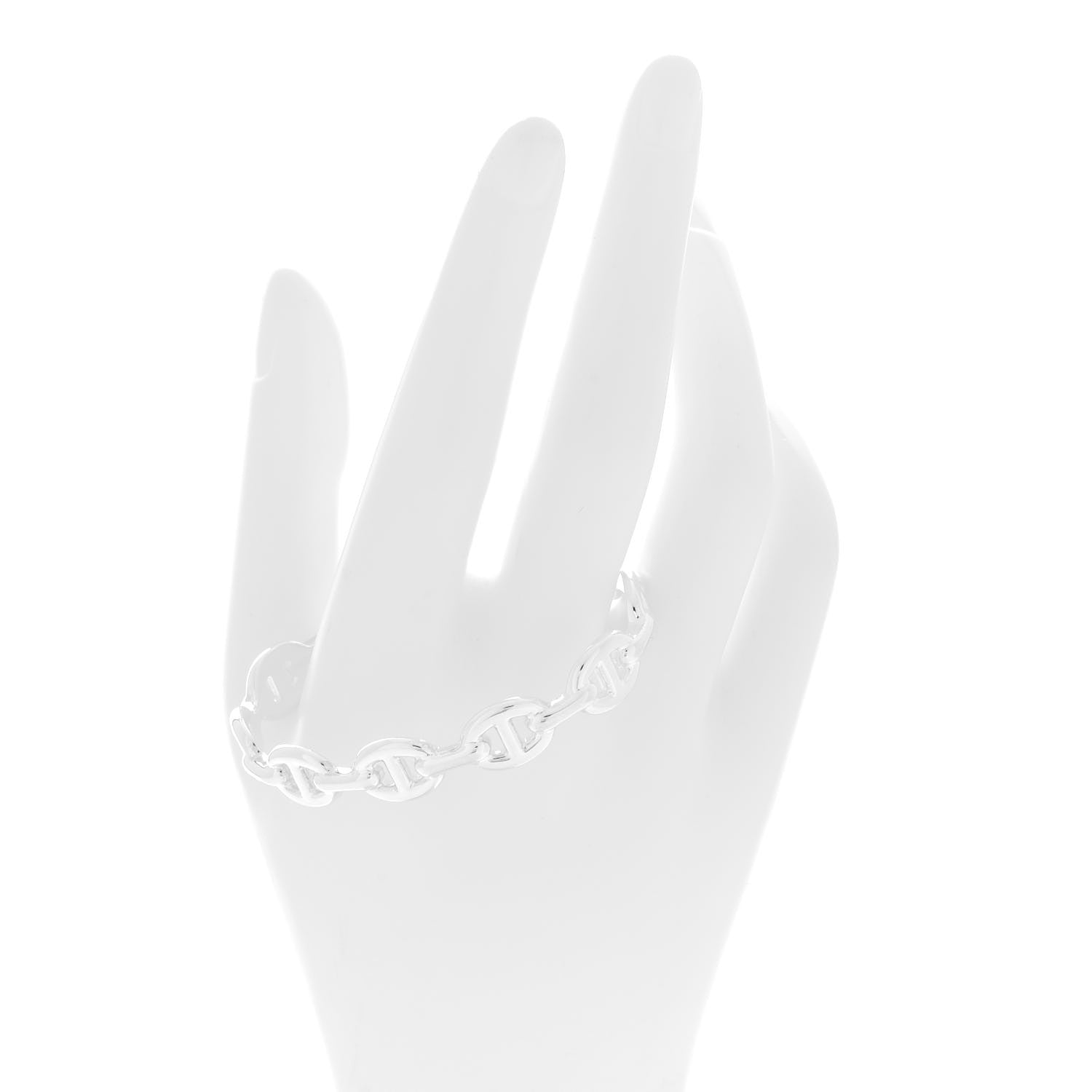 Hermes Sterling Silver MM Chaine d'Ancre Enchainee Cuff Bracelet ST 2 of 6