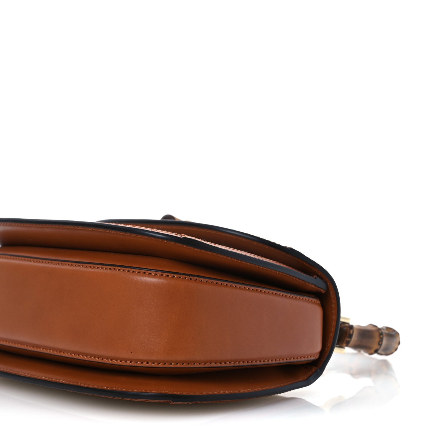 Canvas Calfskin Web Small Bamboo 1947 Top Handle Bag Greggio Harness Brown