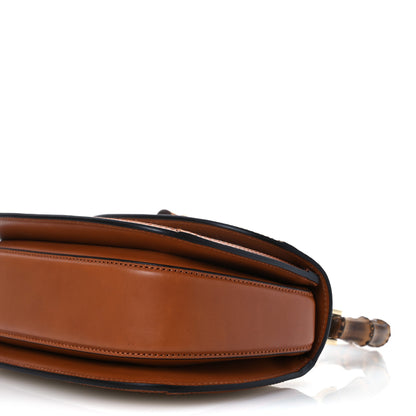 Gucci Canvas Calfskin Web Small Bamboo 1947 Top Handle Bag Greggio Harness Brown 13 of 14