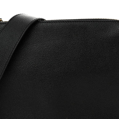 Burberry Soft Grain Calfskin House Check Small Helmsley Crossbody Black 8 of 11