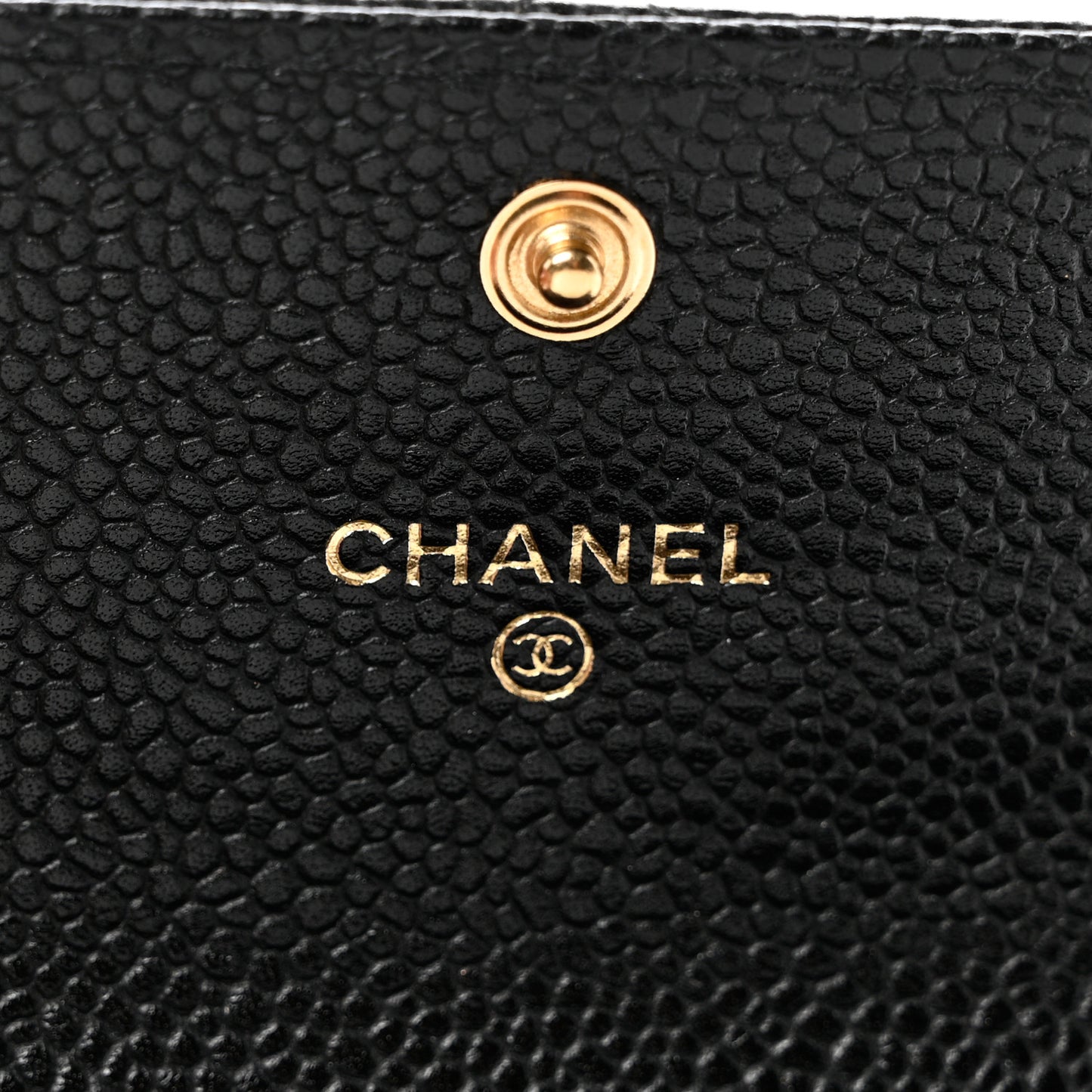 Caviar Quilted Flap Card Holder Black