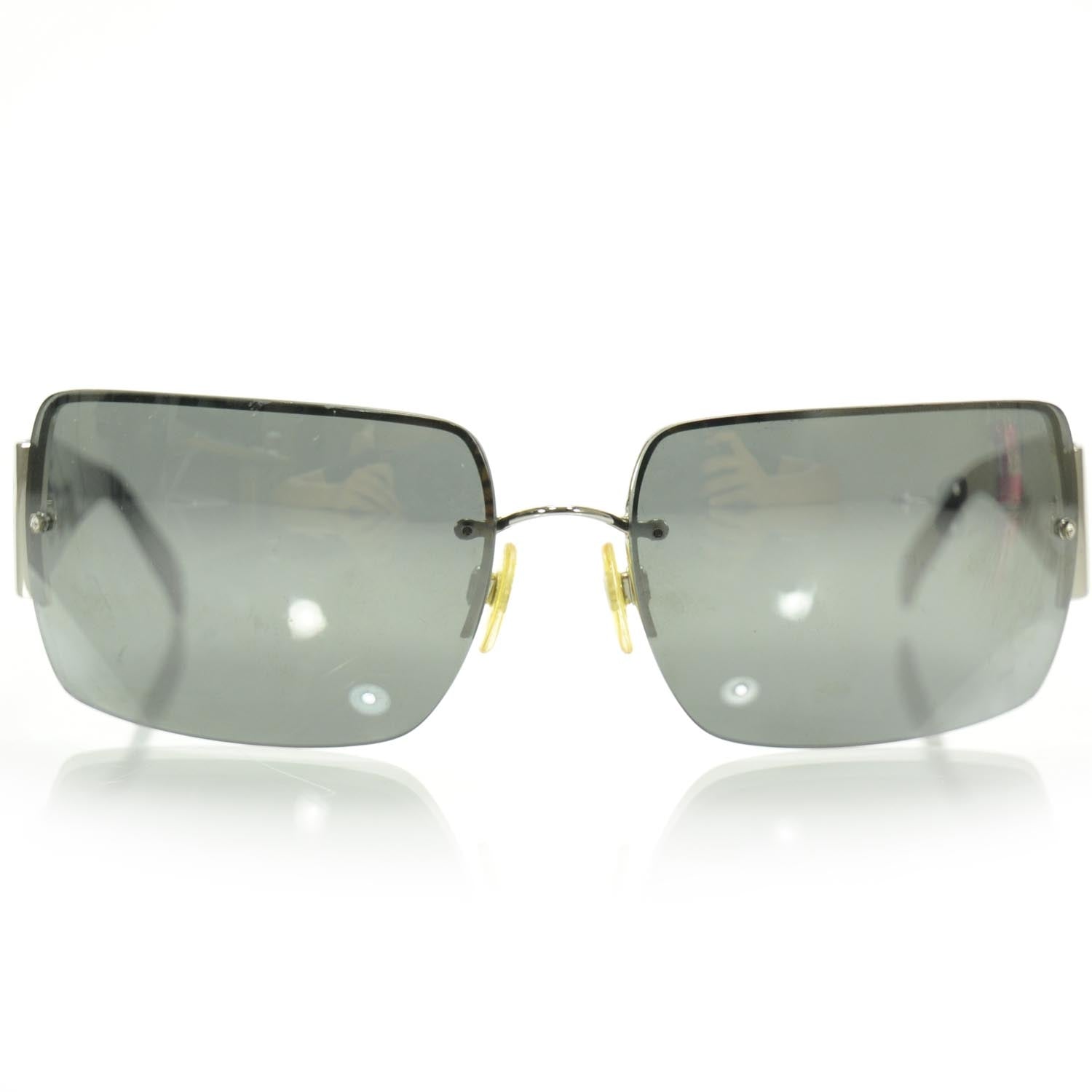 Chanel Crystal CC Logo Sunglasses 4095 B Black 3 of 8