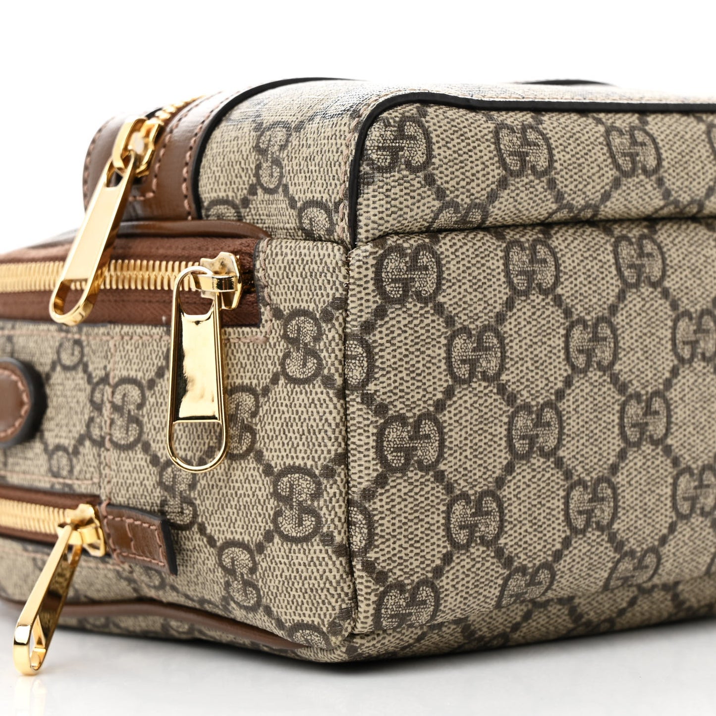 GG Supreme Monogram Azalea Calfskin Retro Interlocking G Multi-Function Bag Beige Ebony Brown Sugar