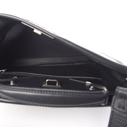 Fendi Vitello Grace Opaco Metal Monster Eyes Large Peekaboo Iconic Fit Satchel Black 7 of 9