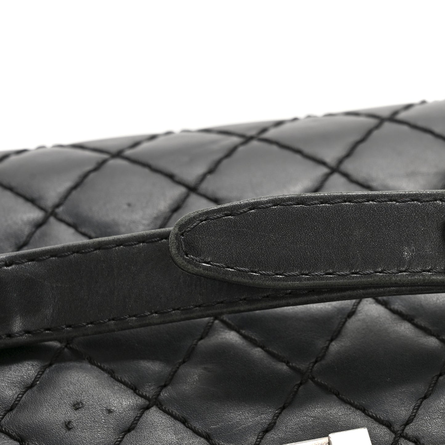 Calfskin Quilted Double Stitch New Medium Boy Flap Black