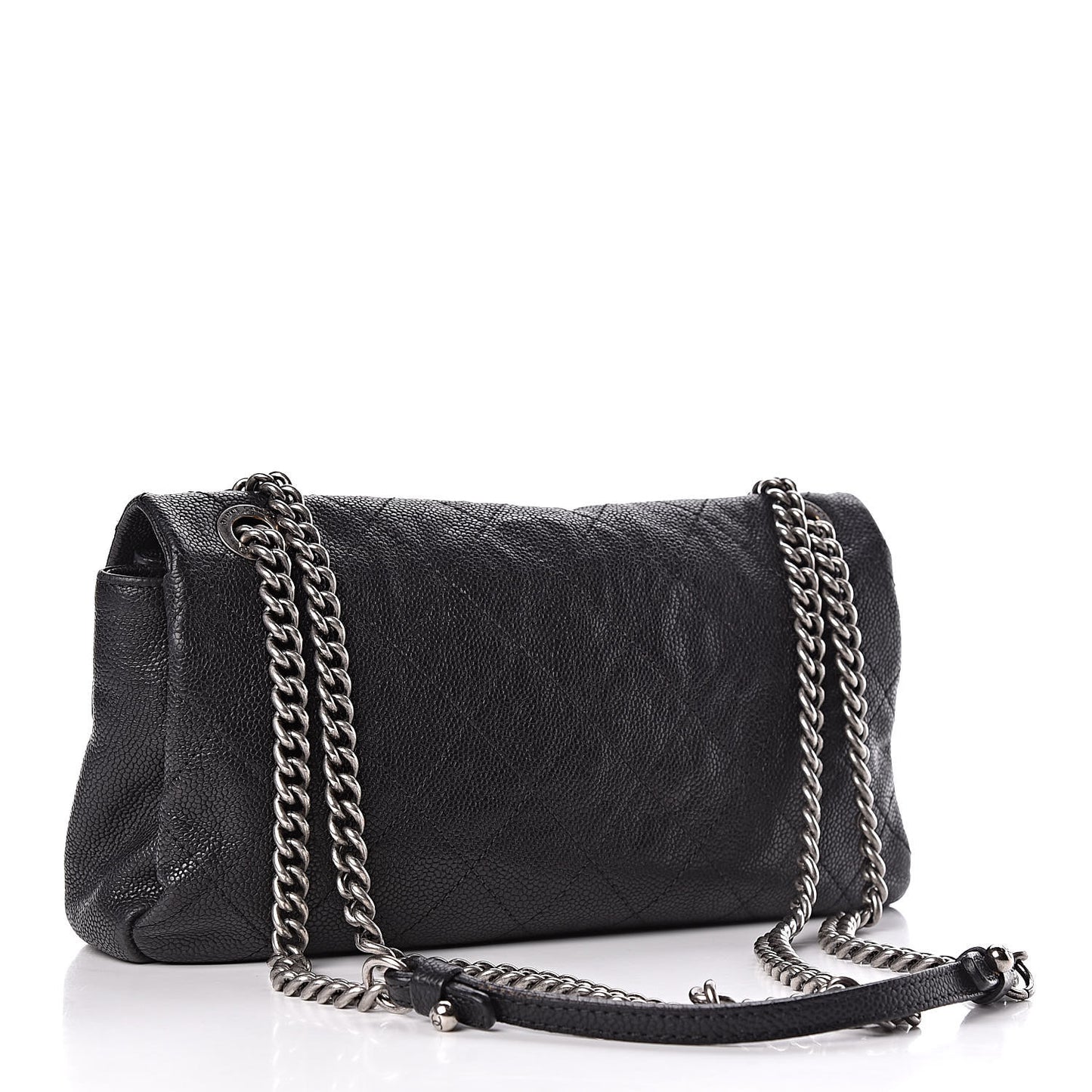 Caviar Quilted Medium Simply CC Flap Black