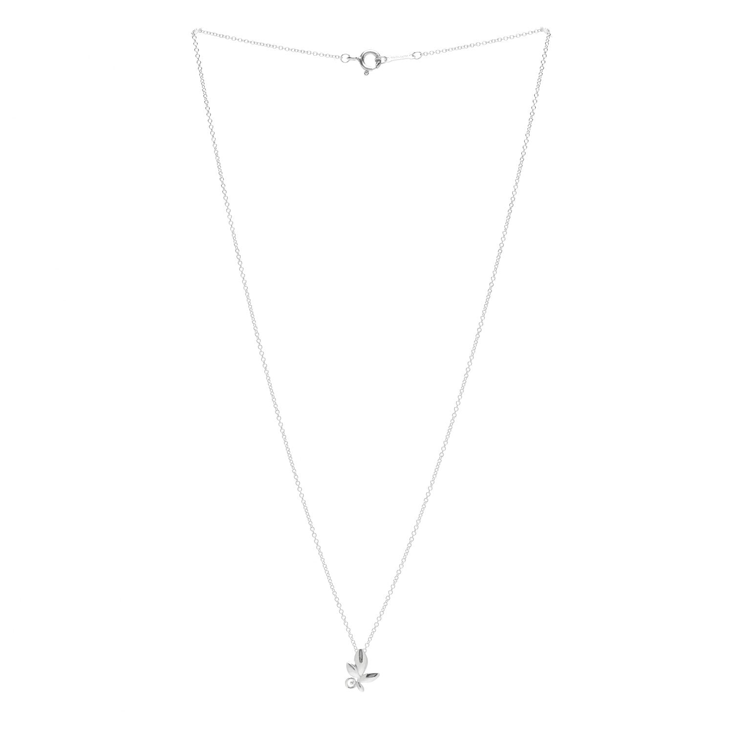 Tiffany Sterling Silver Paloma Picasso Olive Leaf Pendant Necklace 3 of 4