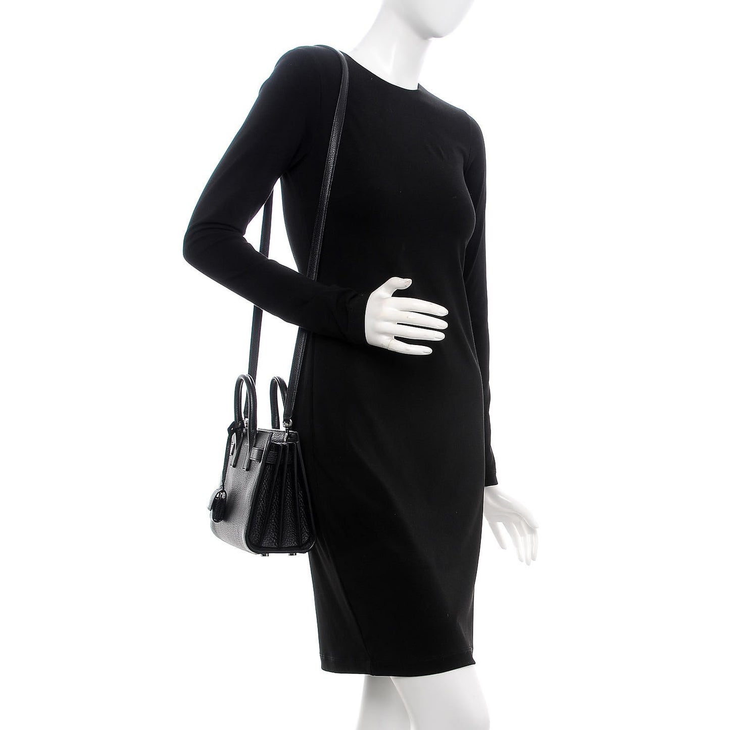 Grained Calfskin Nano Sac De Jour Black