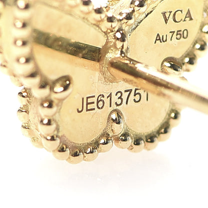 Van Cleef & Arpels 18K Yellow Gold Mother of Pearl Sweet Alhambra Butterfly Earrings 5 of 6