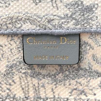 Christian Dior Canvas Embroidered Medium Dioriviera Toile De Jouy Book Tote Gray 6 of 9