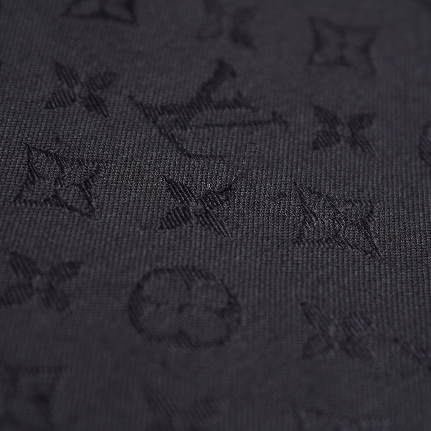Wool Silk Monogram Shawl Black