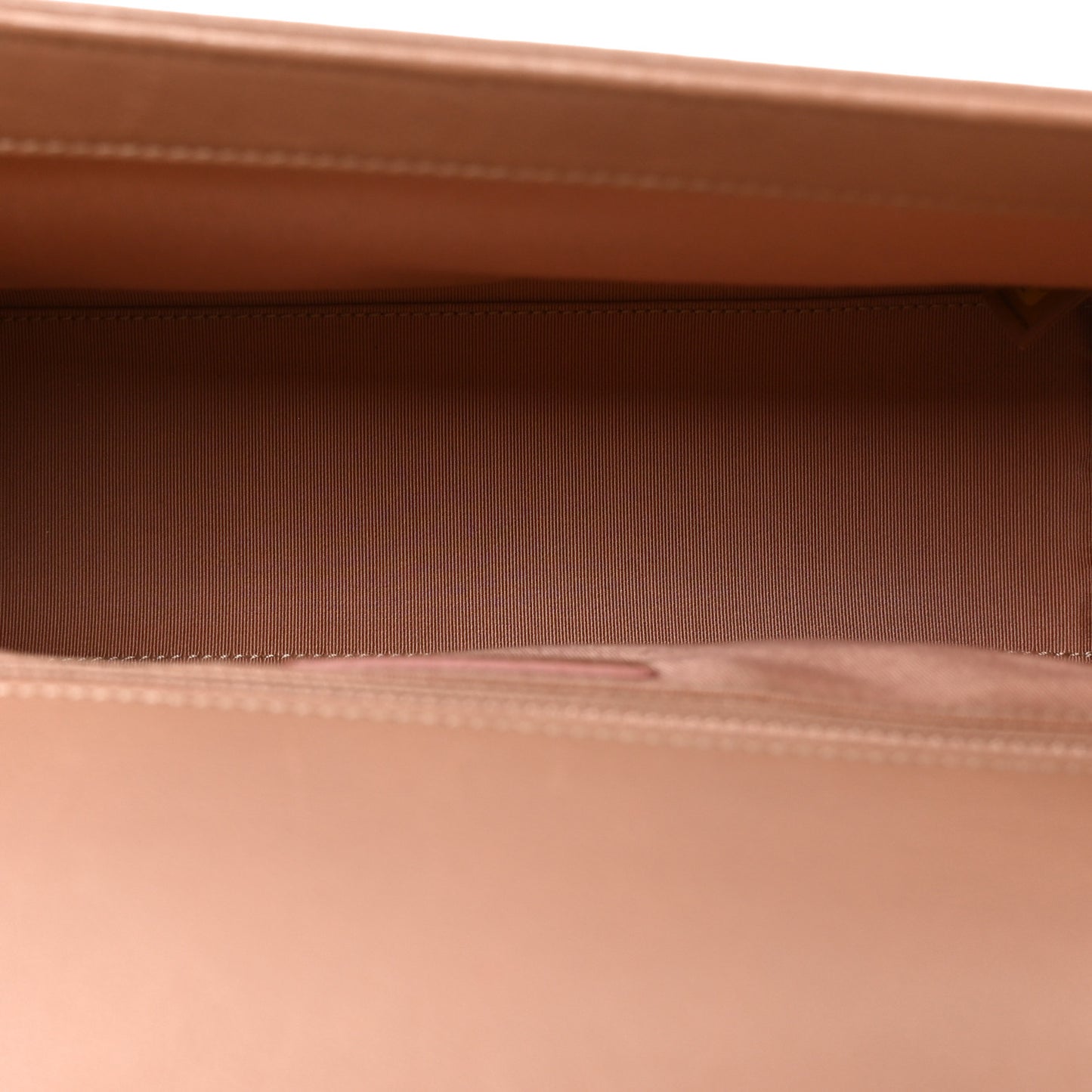 Grained Calfskin Quilted Large Label Click Flap Bag Beige