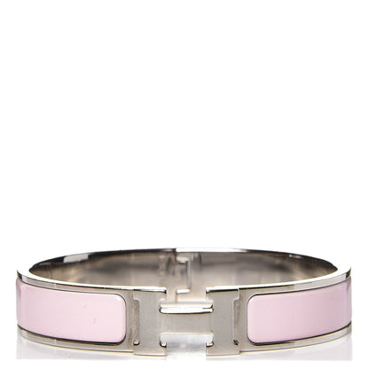 Hermes Enamel Narrow Clic Clac H Bracelet PM Rose Poudre 1 of 5