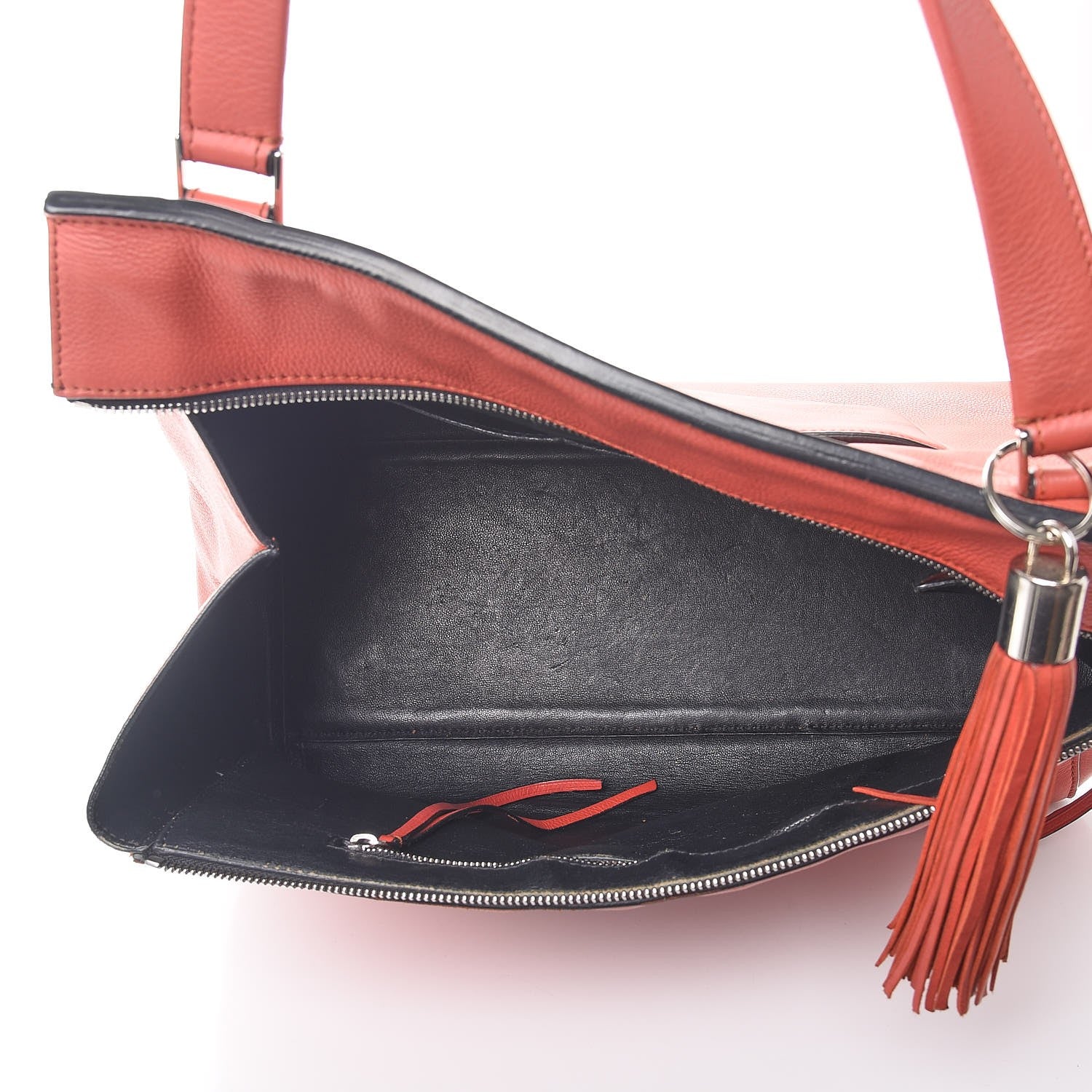 Celine Grained Calfskin Large Edge Shoulder Bag Orange 5 of 15