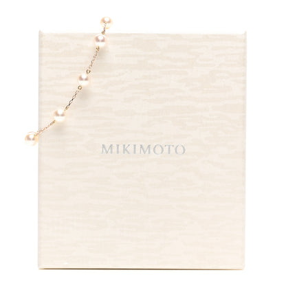 Mikimoto 18K Rose Yellow Gold Akoya Pearl 6-6.5mm Station Bracelet 4 of 4