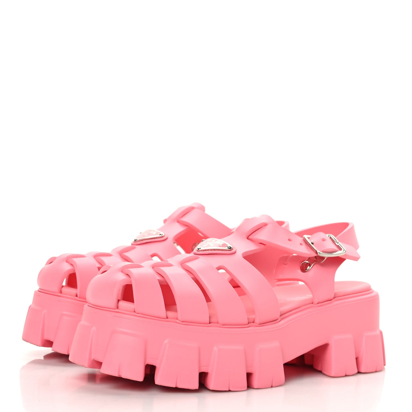 Foam Rubber Metal Triangle Logo Monolith 55mm Cage Sandals 39 Begonia