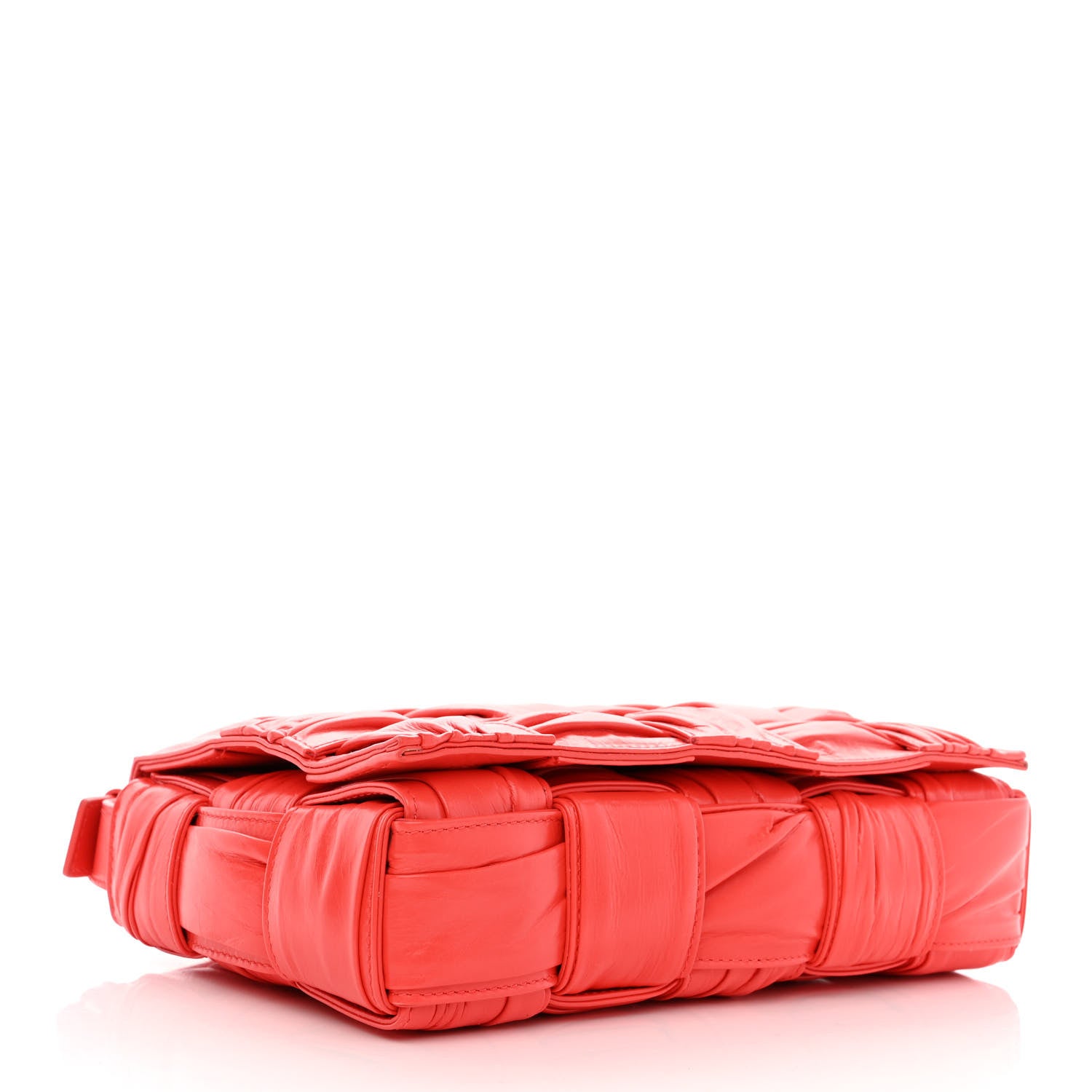 Bottega Veneta Calfskin Intreccio Plisse Cassette Crossbody Bag Sunburst 4 of 10