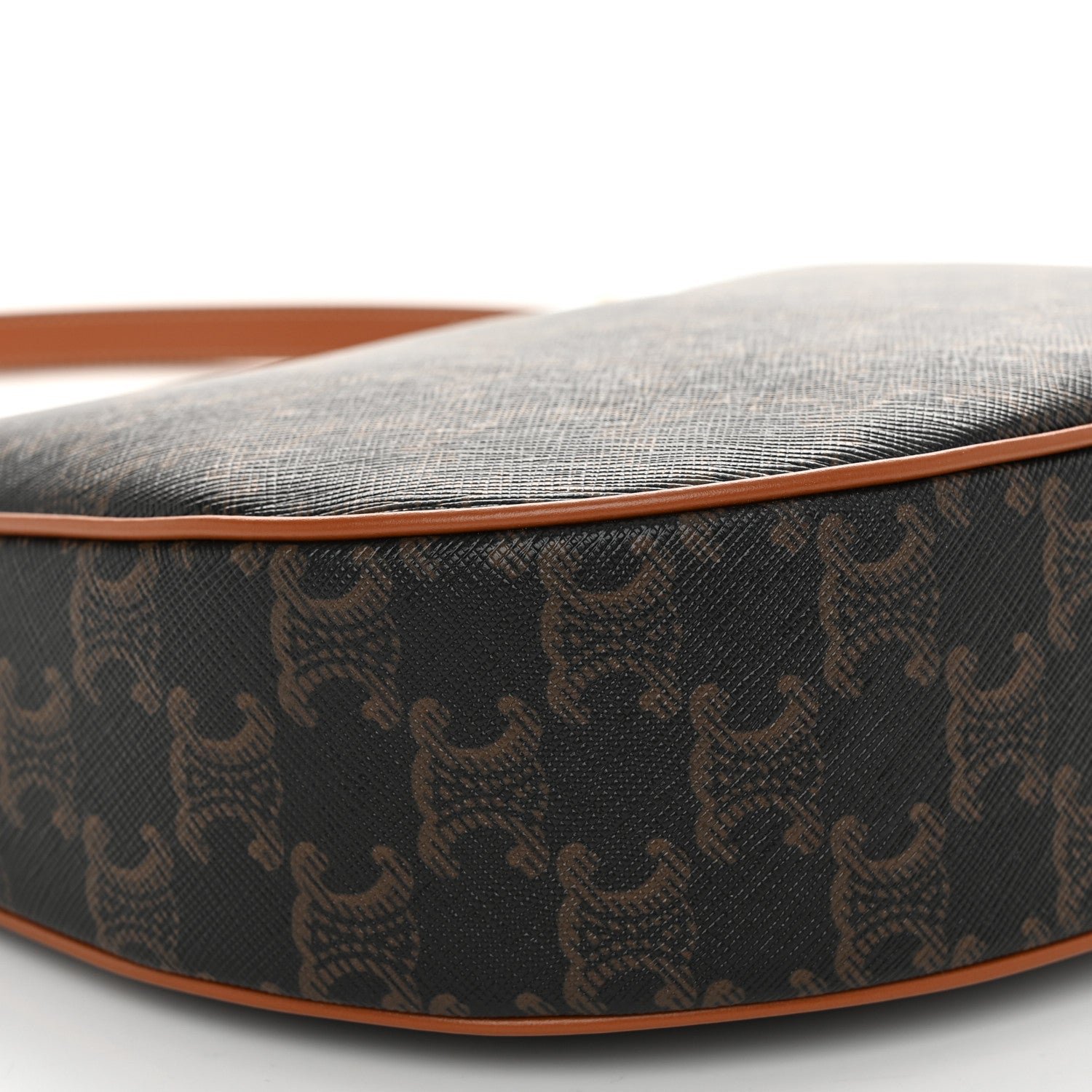 Celine Calfskin Triomphe Canvas Small Heloise Shoulder Bag Tan 8 of 9