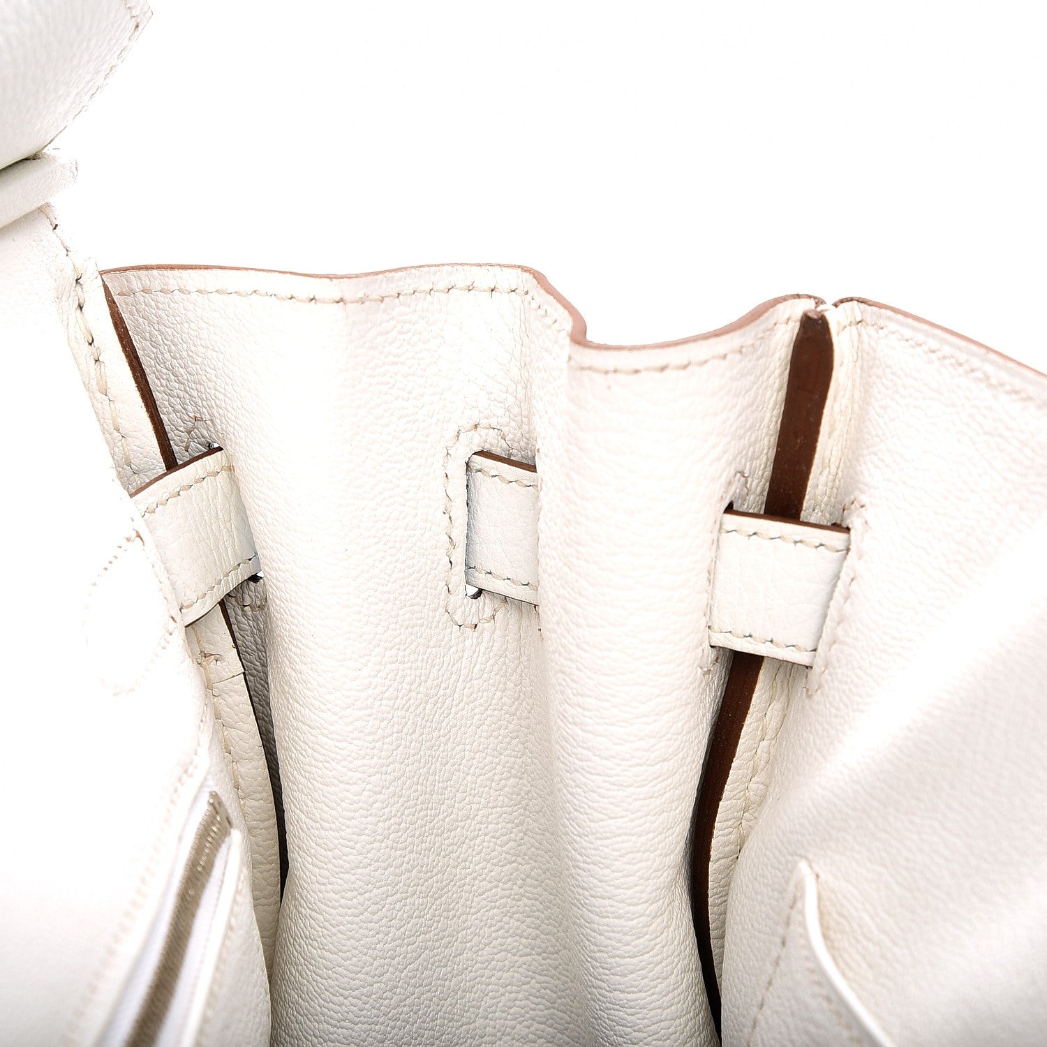 Hermes Taurillon Clemence Bi-Color Birkin 30 Mykonos White 20 of 29
