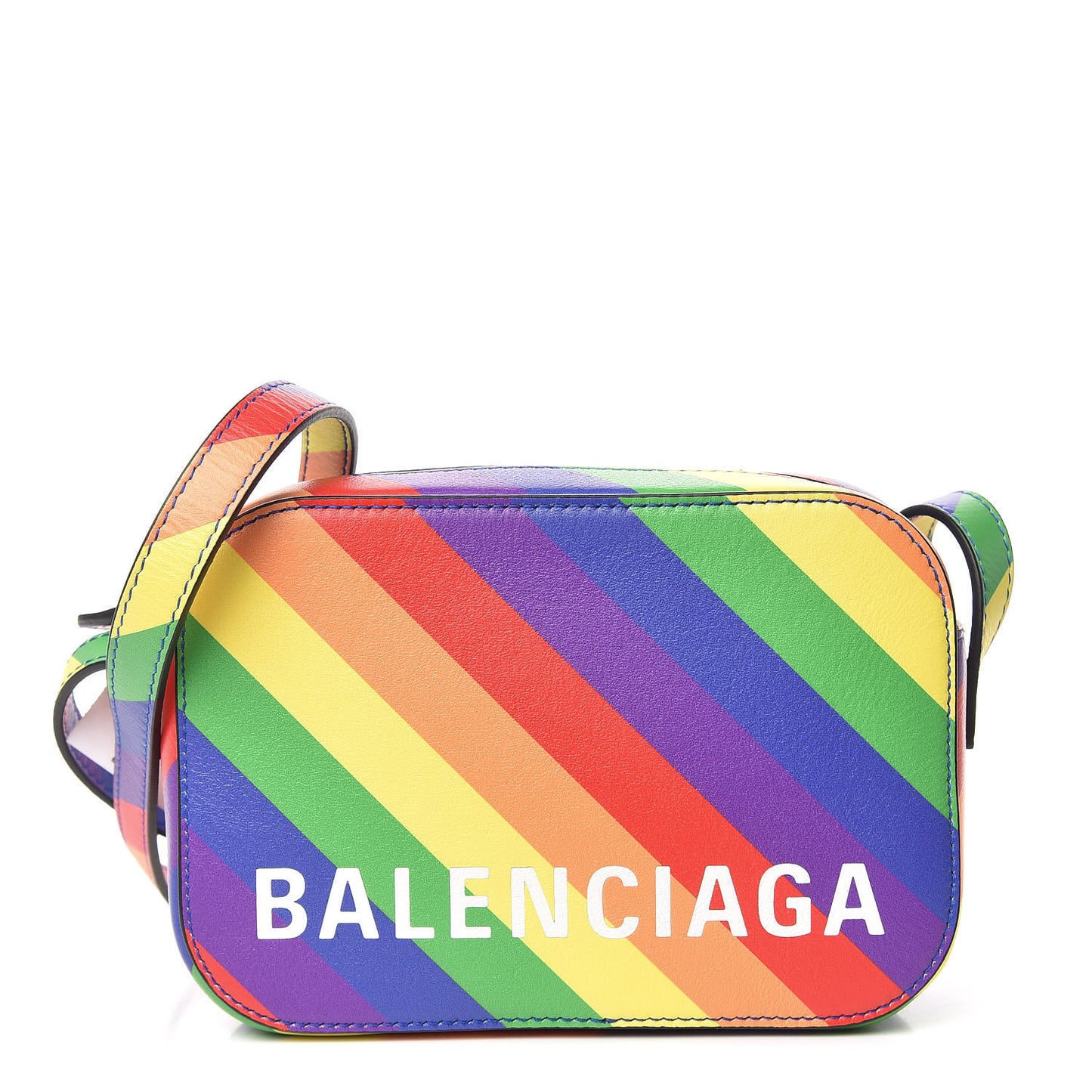 Smooth Calfskin Rainbow Logo XS Ville Camera Bag Multicolor