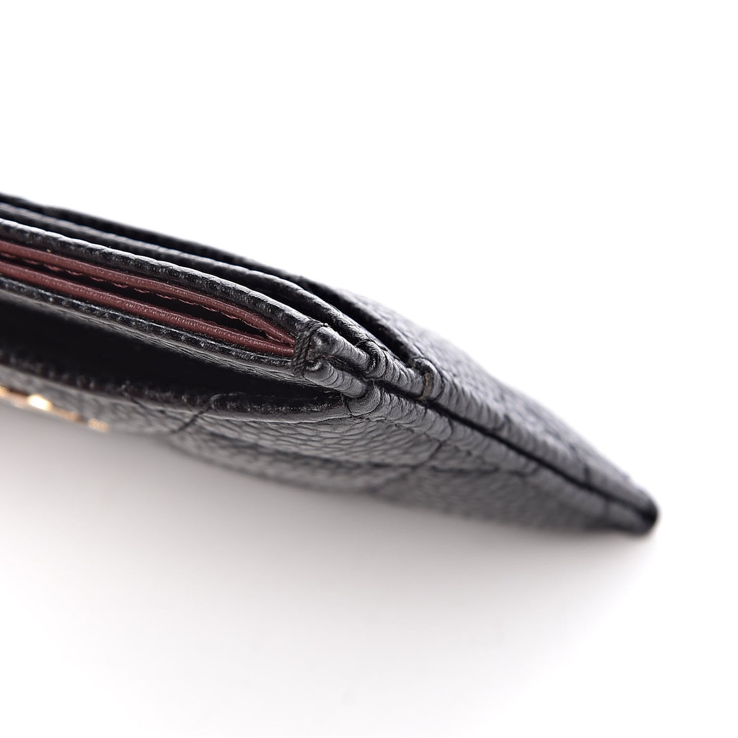 Caviar Quilted Card Holder Black