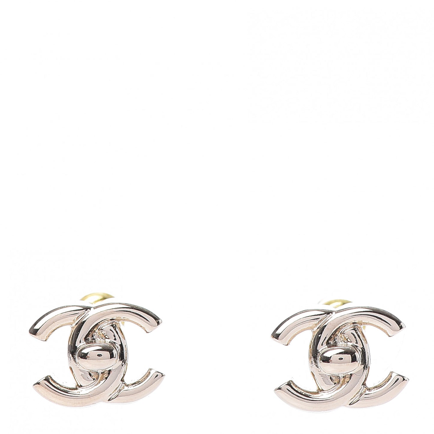 Metal CC Turnlock Earrings Gold