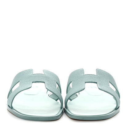 Hermes Epsom Oran Sandals 40 Vert Embrun 2 of 9
