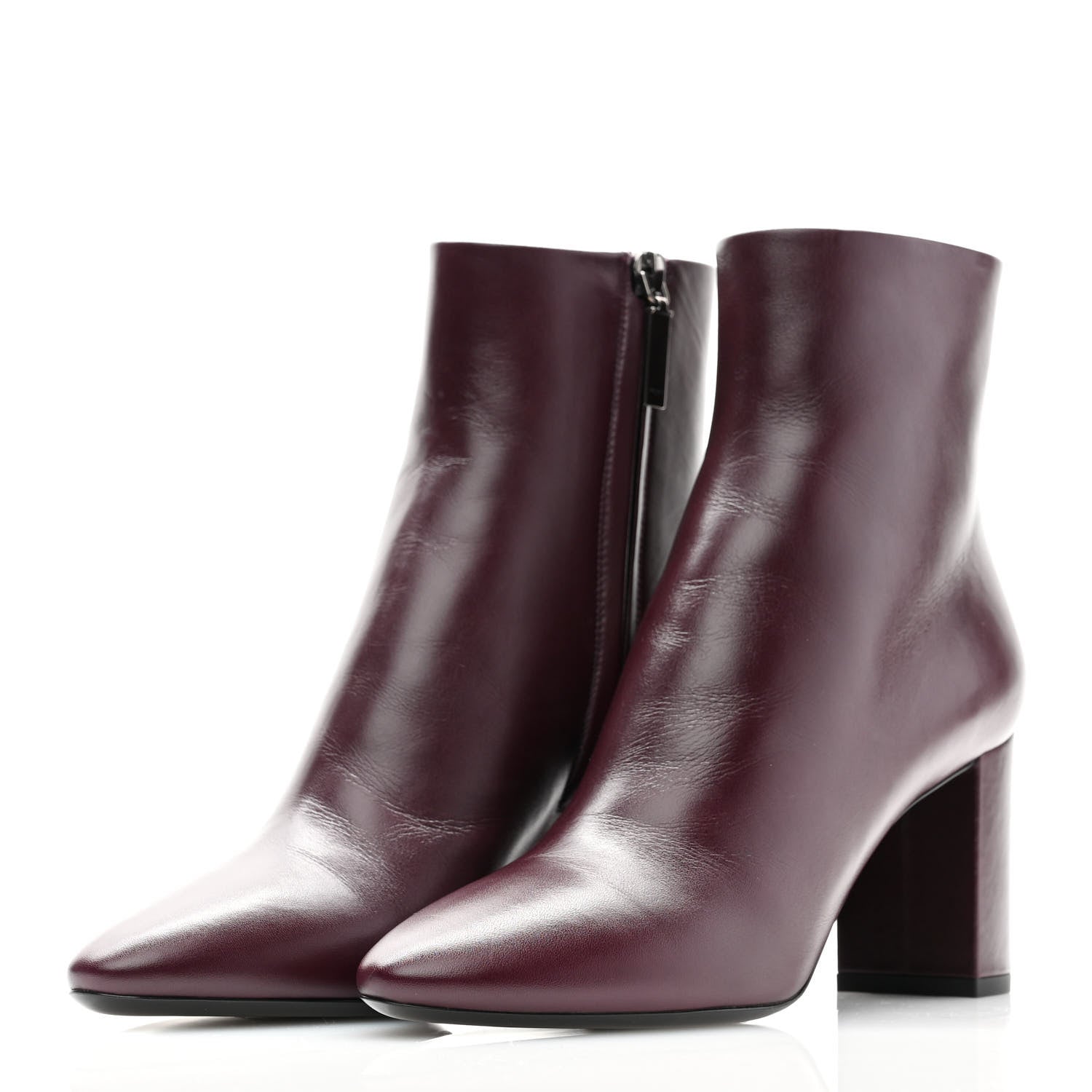 Saint Laurent Nappa Lou 75 Ankle Zip Boot 37 Dark Violet 3 of 10